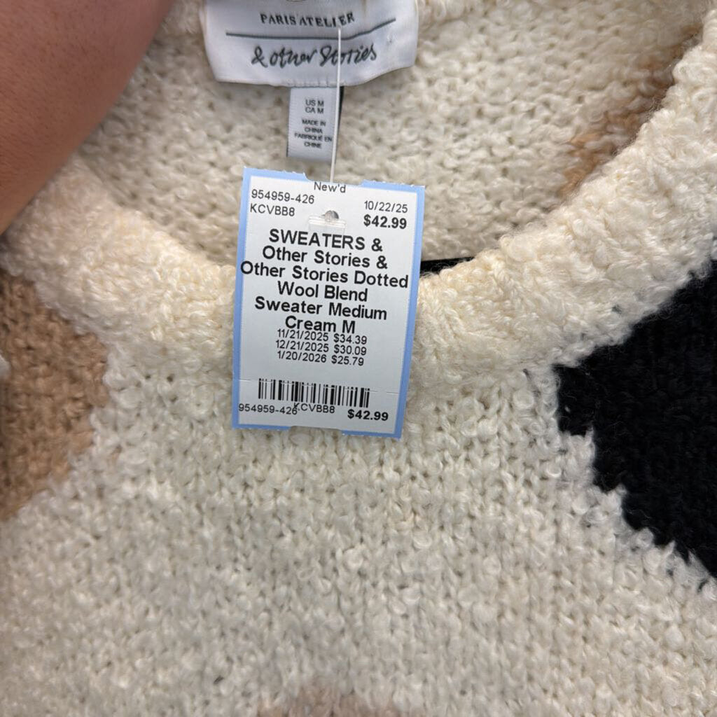 & Other Stories Dotted Wool Blend Sweater Medium