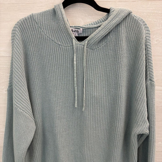 525 Blue Knit Hooded Sweater Medium