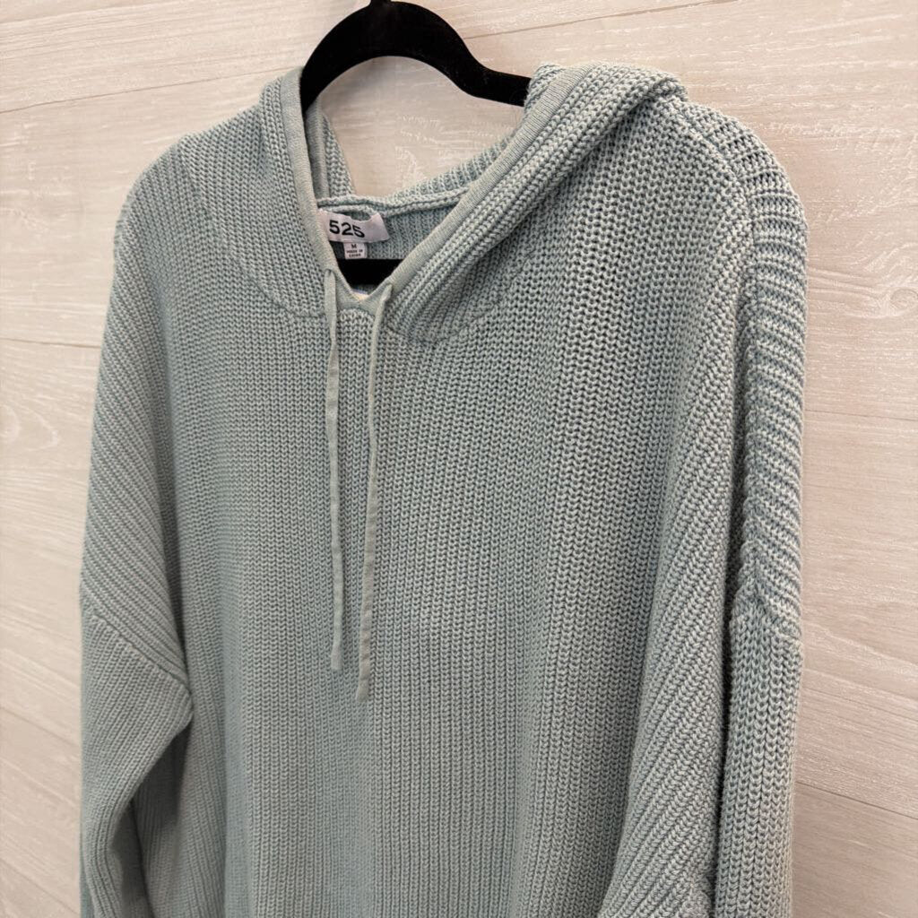 525 Blue Knit Hooded Sweater Medium