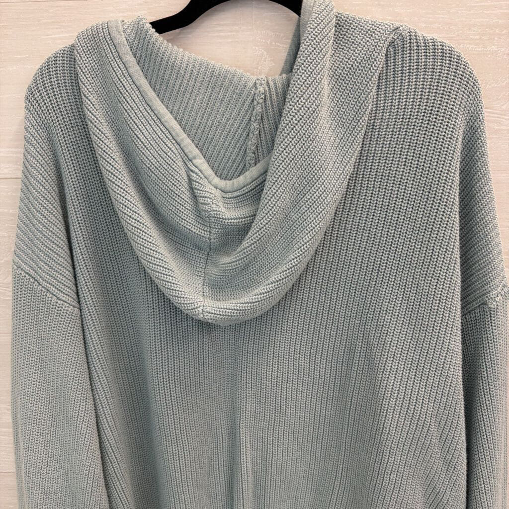 525 Blue Knit Hooded Sweater Medium