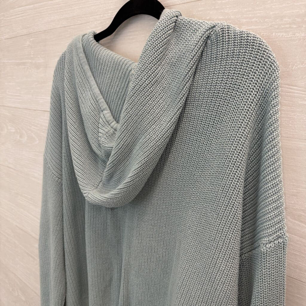 525 Blue Knit Hooded Sweater Medium