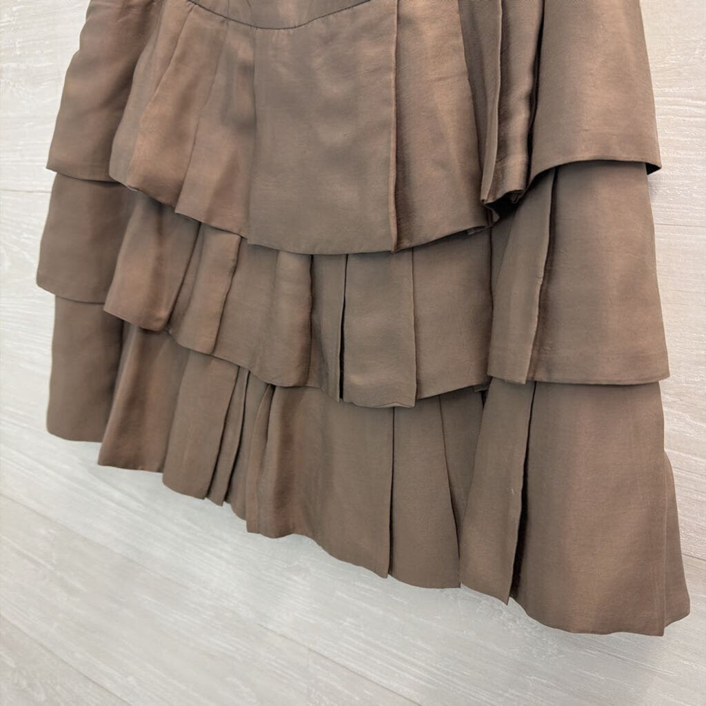 Banana Republic Grey Tiered Ruffle Mini Skirt 6