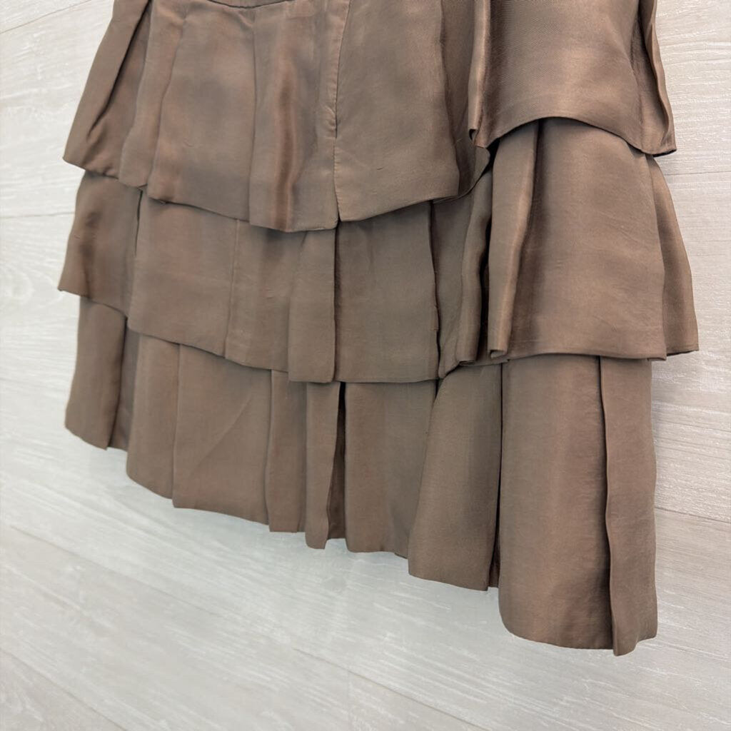 Banana Republic Grey Tiered Ruffle Mini Skirt 6