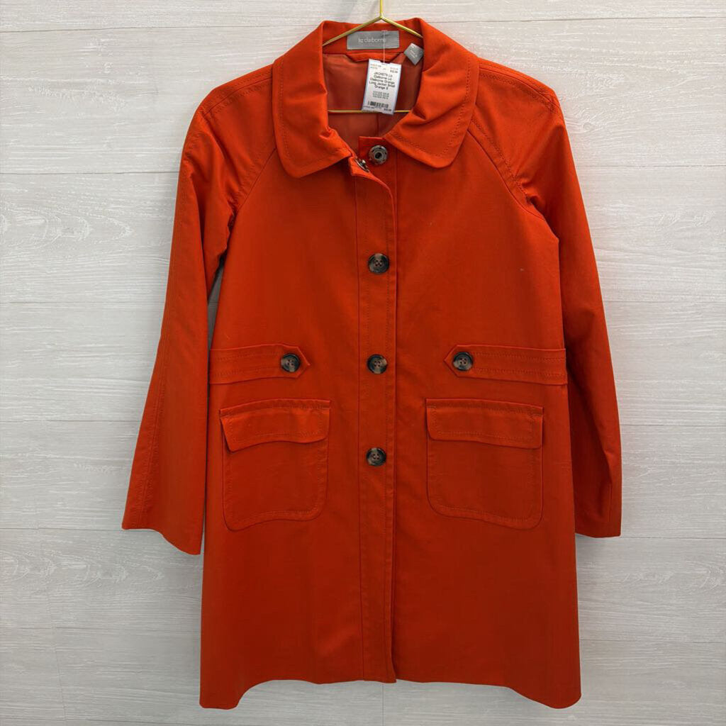 Liz Claiborne Orange Long Jacket Small