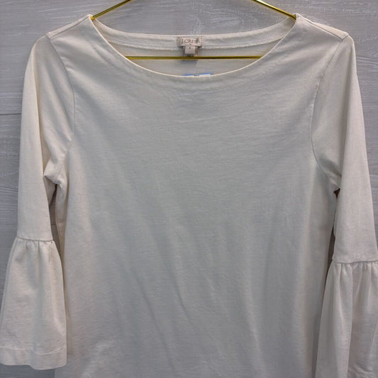 J Crew Cream Long Bell Sleeve Top Small