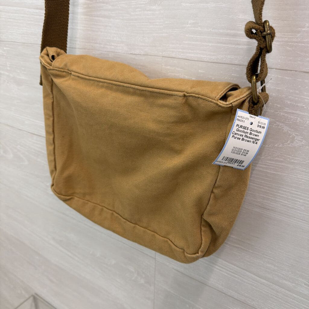 Gootium Brown Canvas Messenger Purse