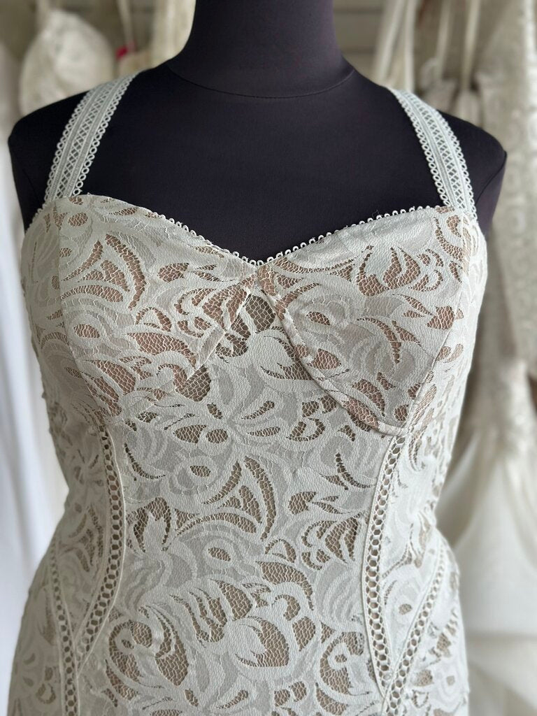 DB Studio Lace Strapless Wedding Dress 22W