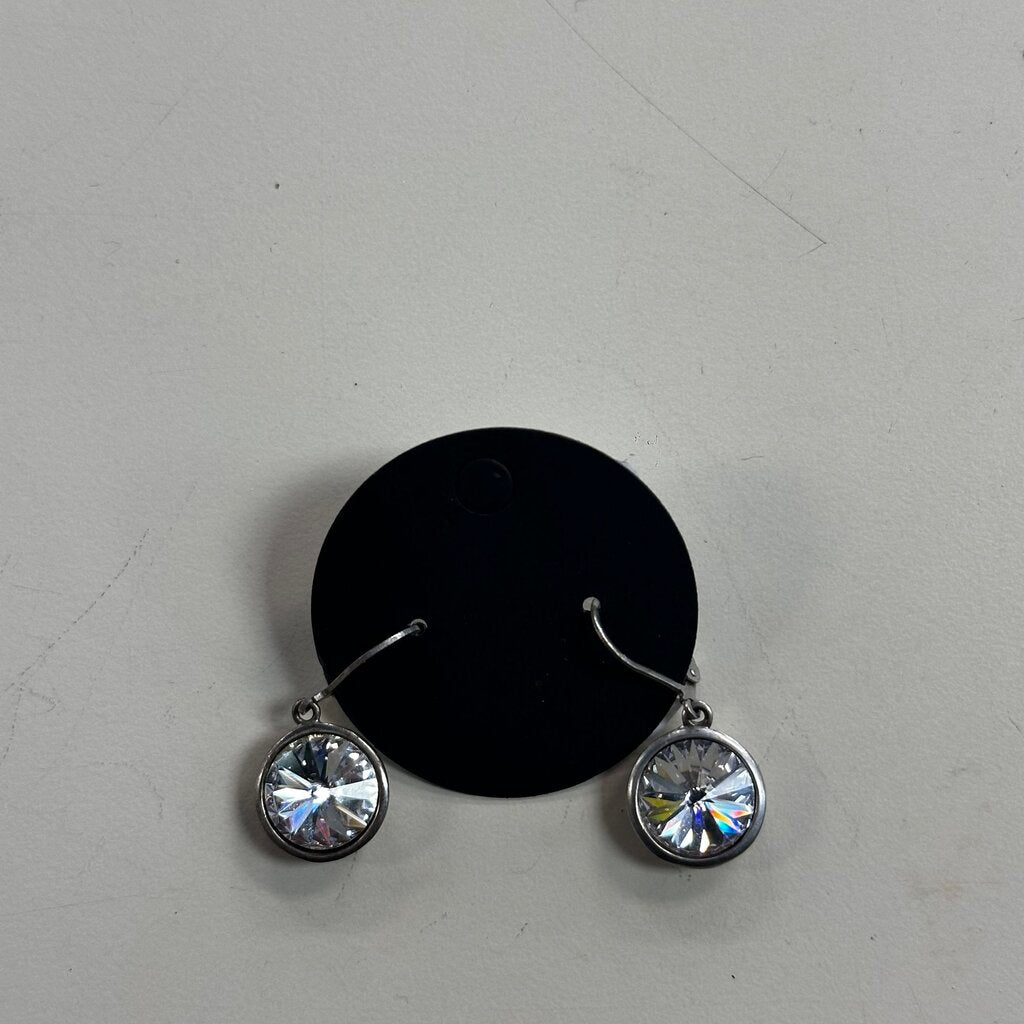Circle Drop Big Stone Earrings