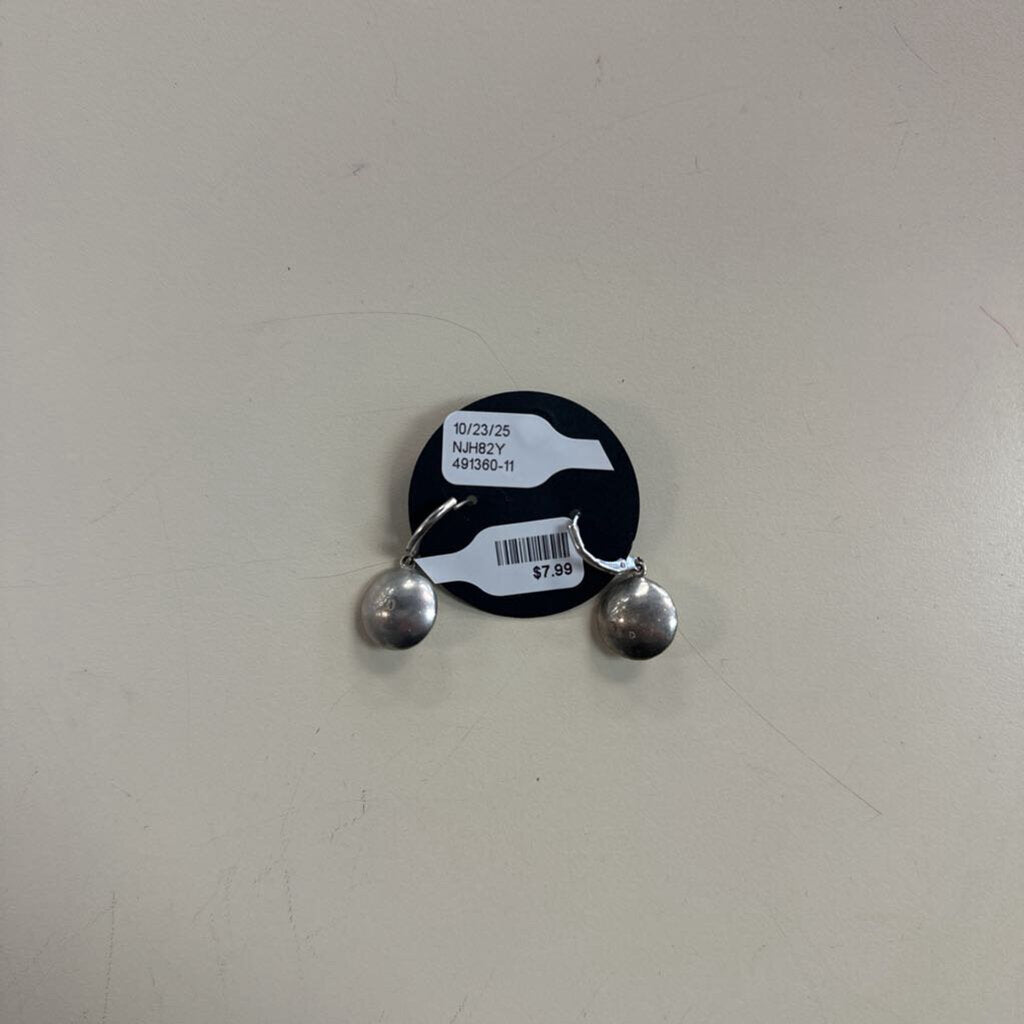 Circle Drop Big Stone Earrings