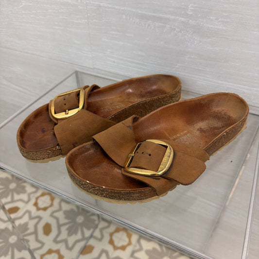 Birkenstock Madrid Big Buckle Oiled Leather Sandals 38