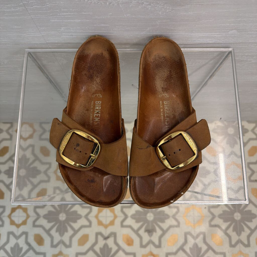 Birkenstock Madrid Big Buckle Oiled Leather Sandals 38