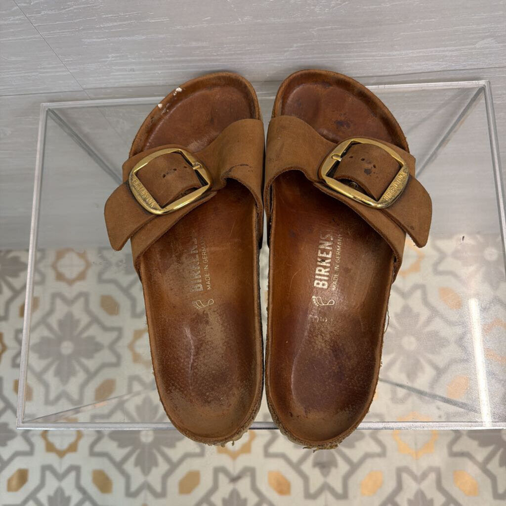 Birkenstock Madrid Big Buckle Oiled Leather Sandals 38