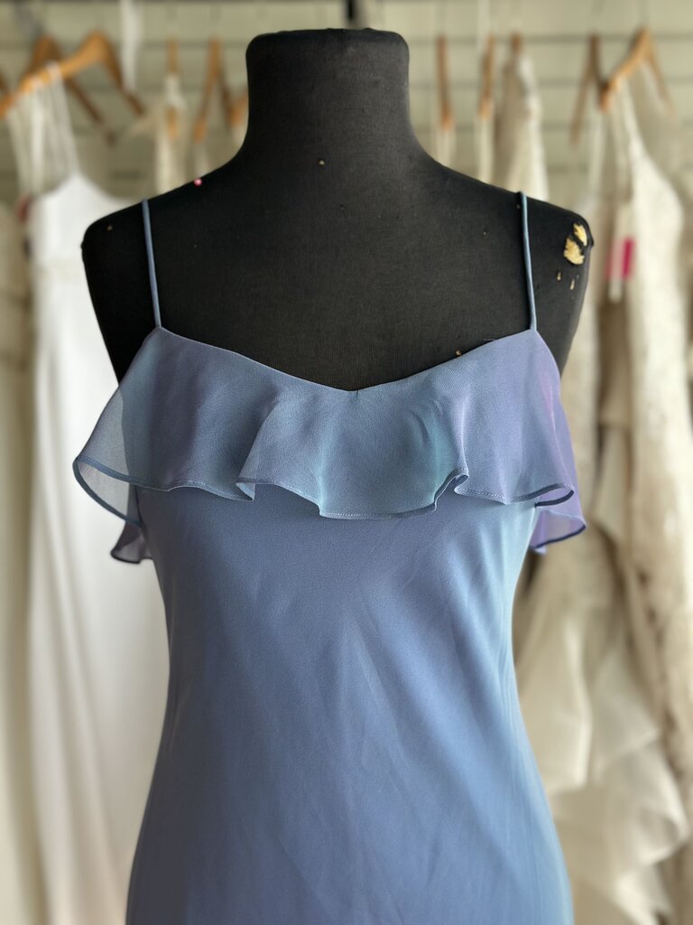 David's Bridal Blue/ Purple Iridescent Long Formal Dress 4