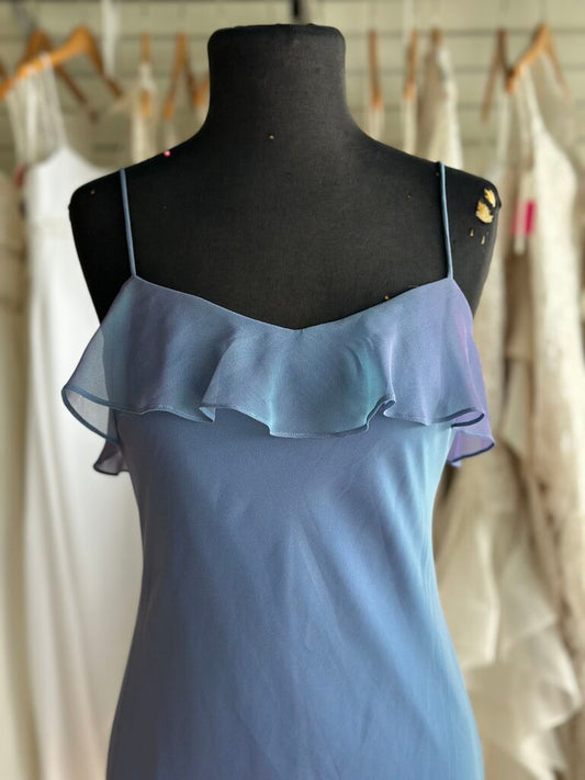 David's Bridal Blue/ Purple Iridescent Long Formal Dress 4