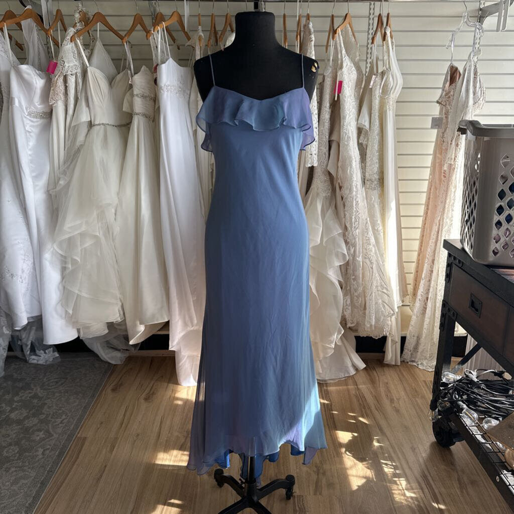 David's Bridal Blue/ Purple Iridescent Long Formal Dress 4