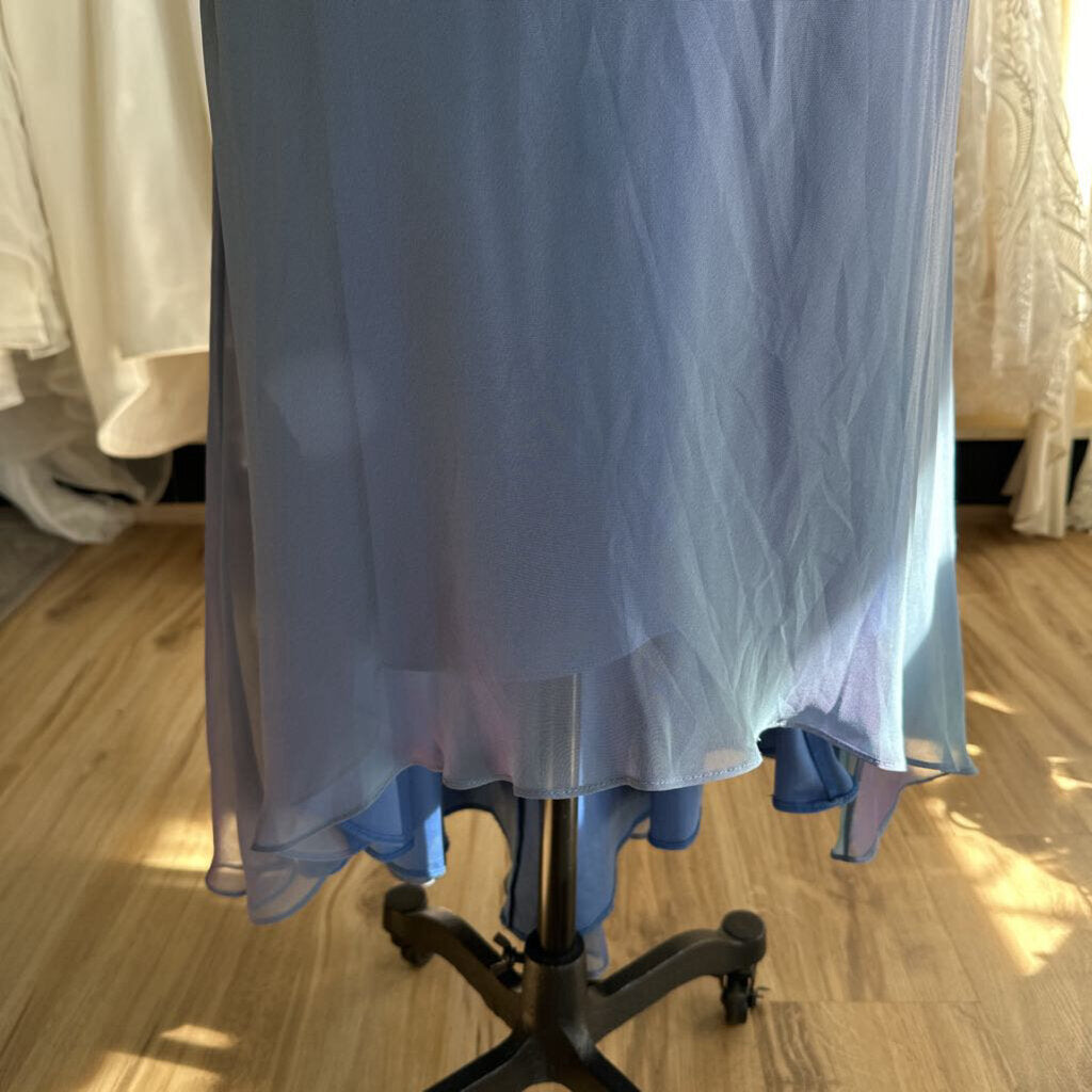 David's Bridal Blue/ Purple Iridescent Long Formal Dress 4