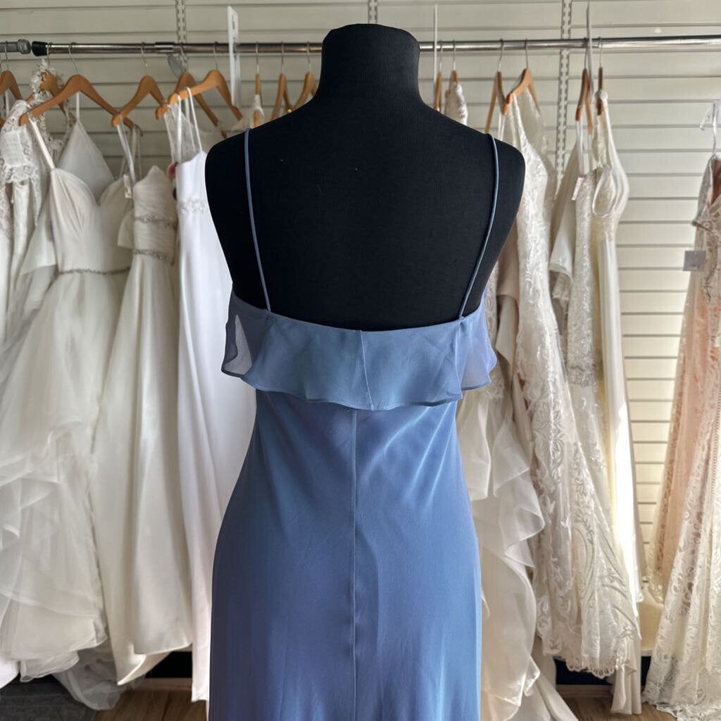 David's Bridal Blue/ Purple Iridescent Long Formal Dress 4