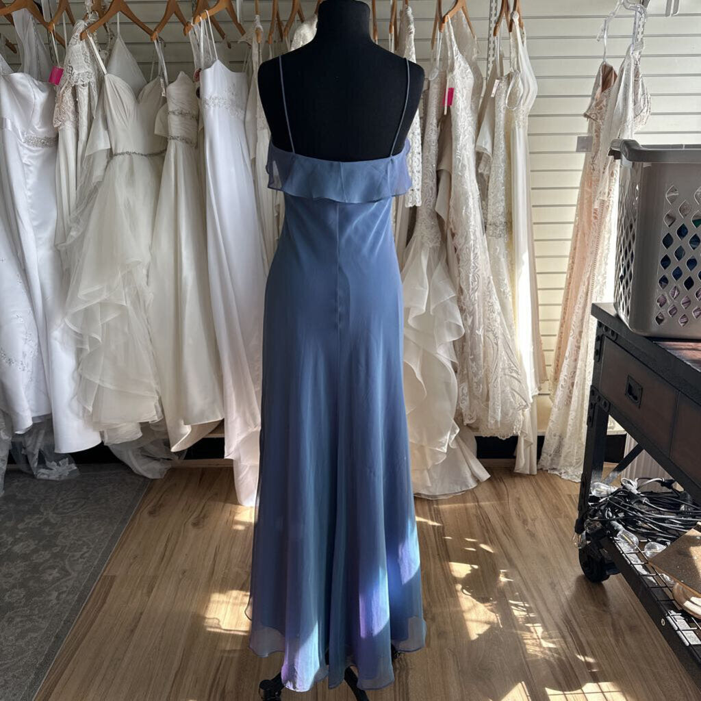 David's Bridal Blue/ Purple Iridescent Long Formal Dress 4