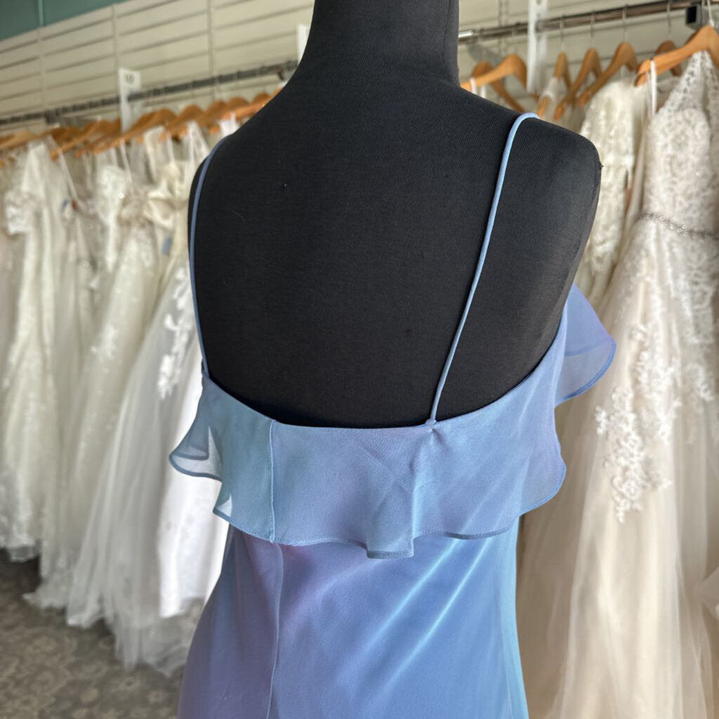 David's Bridal Blue/ Purple Iridescent Long Formal Dress 4