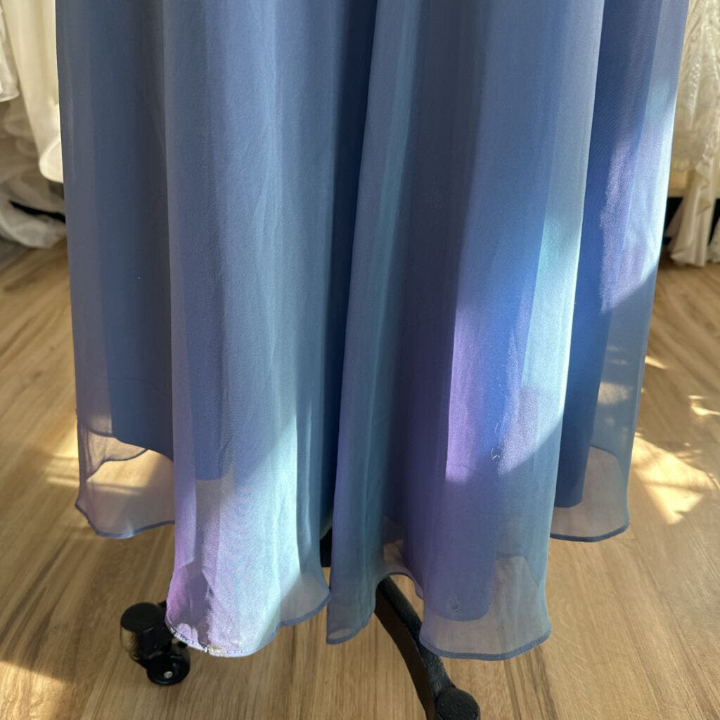 David's Bridal Blue/ Purple Iridescent Long Formal Dress 4