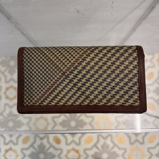 Ralph Lauren Brown Gun Check Plaid Wallet