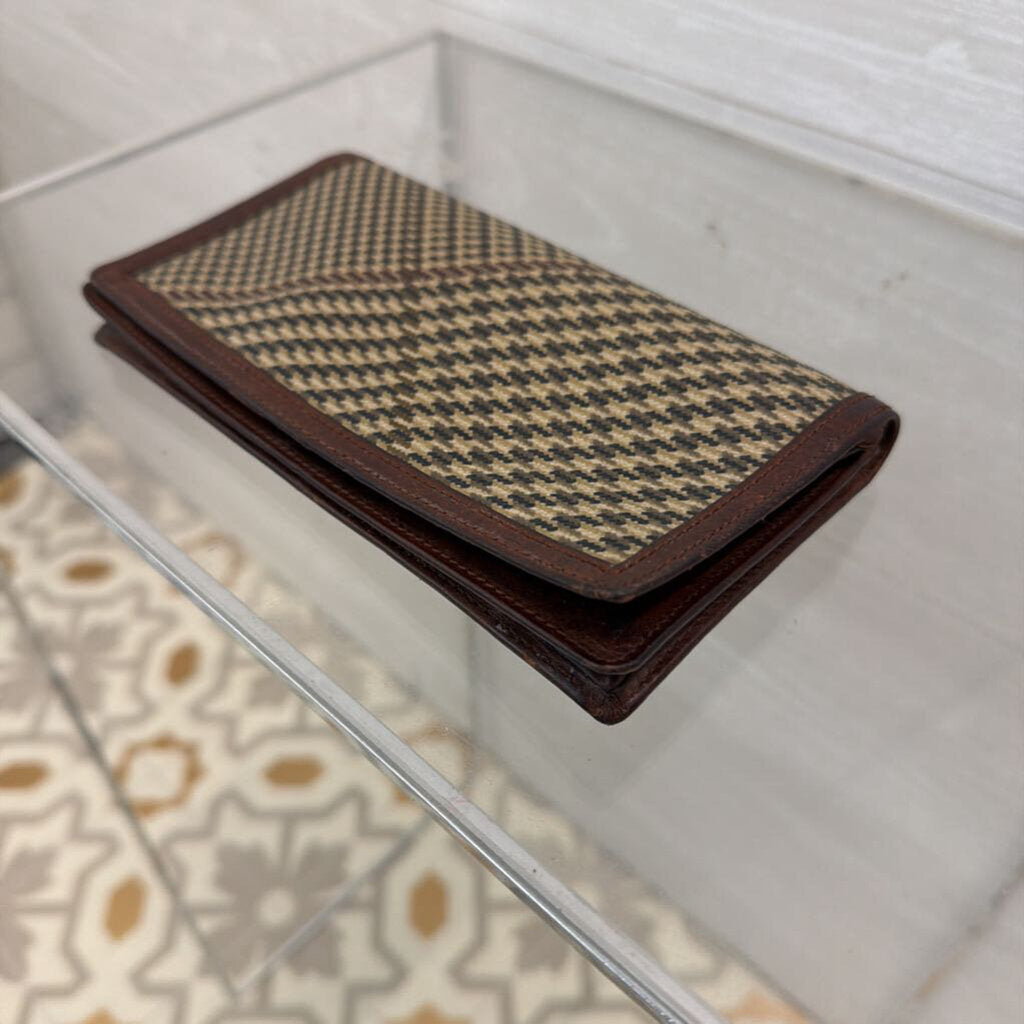 Ralph Lauren Brown Gun Check Plaid Wallet