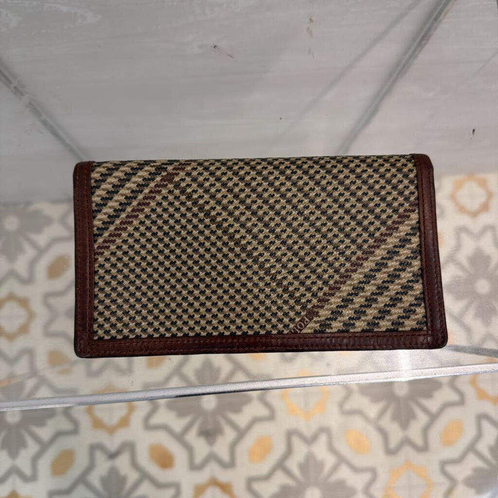 Ralph Lauren Brown Gun Check Plaid Wallet