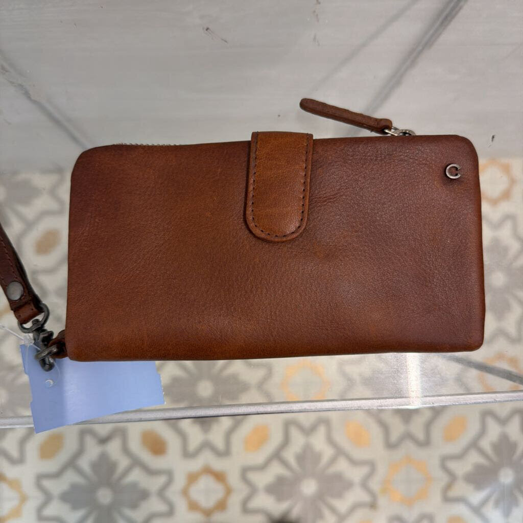 Wild West Brown Leather Wristlet Wallet