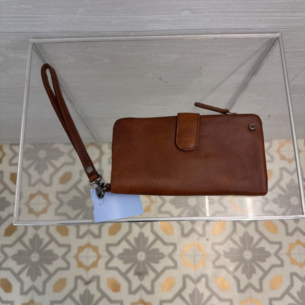 Wild West Brown Leather Wristlet Wallet