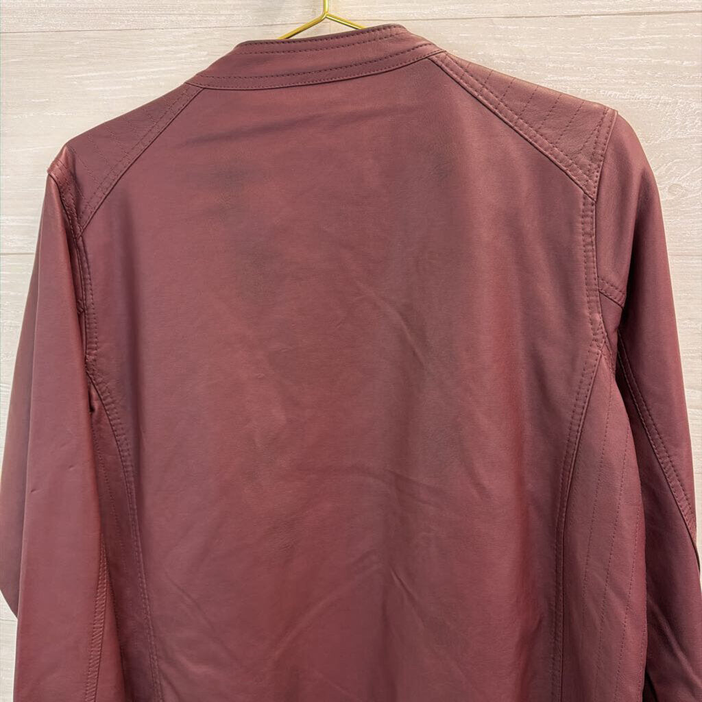 Me Jane Purple Faux Leather Zip Up Jacket 1X