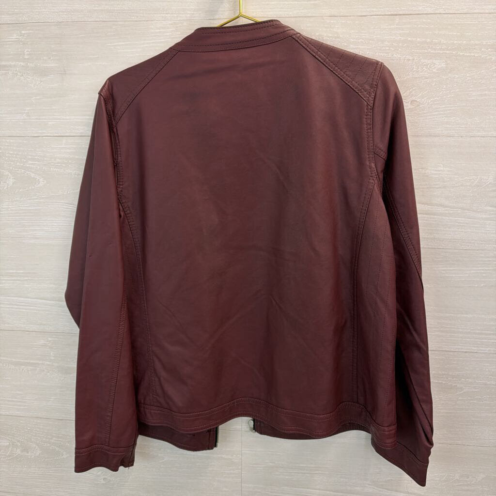 Me Jane Purple Faux Leather Zip Up Jacket 1X