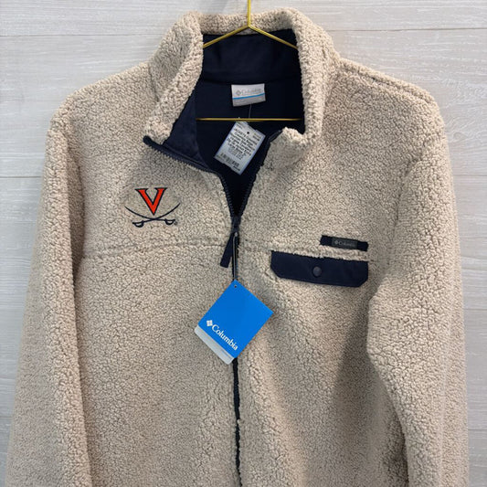 Columbia Beige Mountain Side Fleece Virginia Cavaliers Zip Up Jacket Extra Large