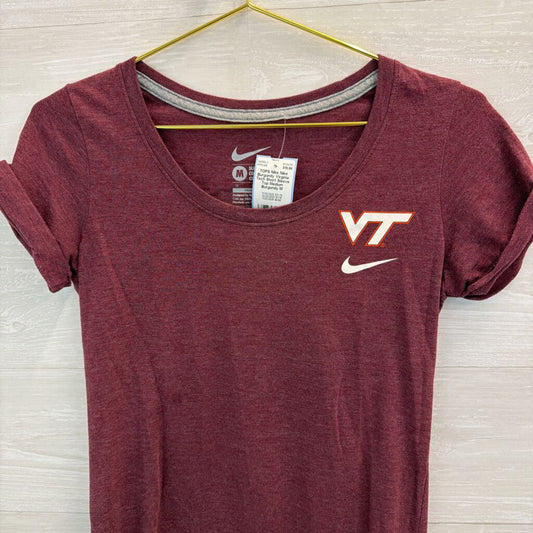 Nike Burgundy Virginia Tech Short Sleeve Top Medium