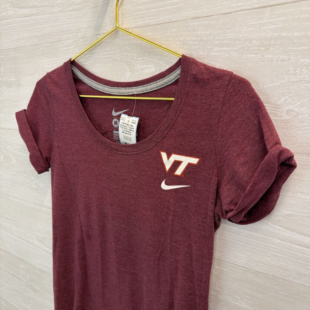Nike Burgundy Virginia Tech Short Sleeve Top Medium