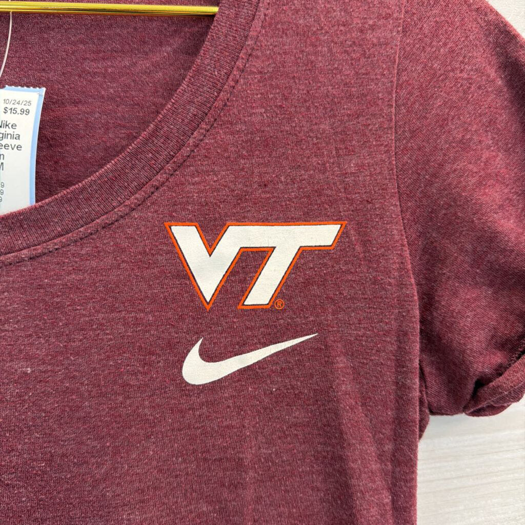 Nike Burgundy Virginia Tech Short Sleeve Top Medium
