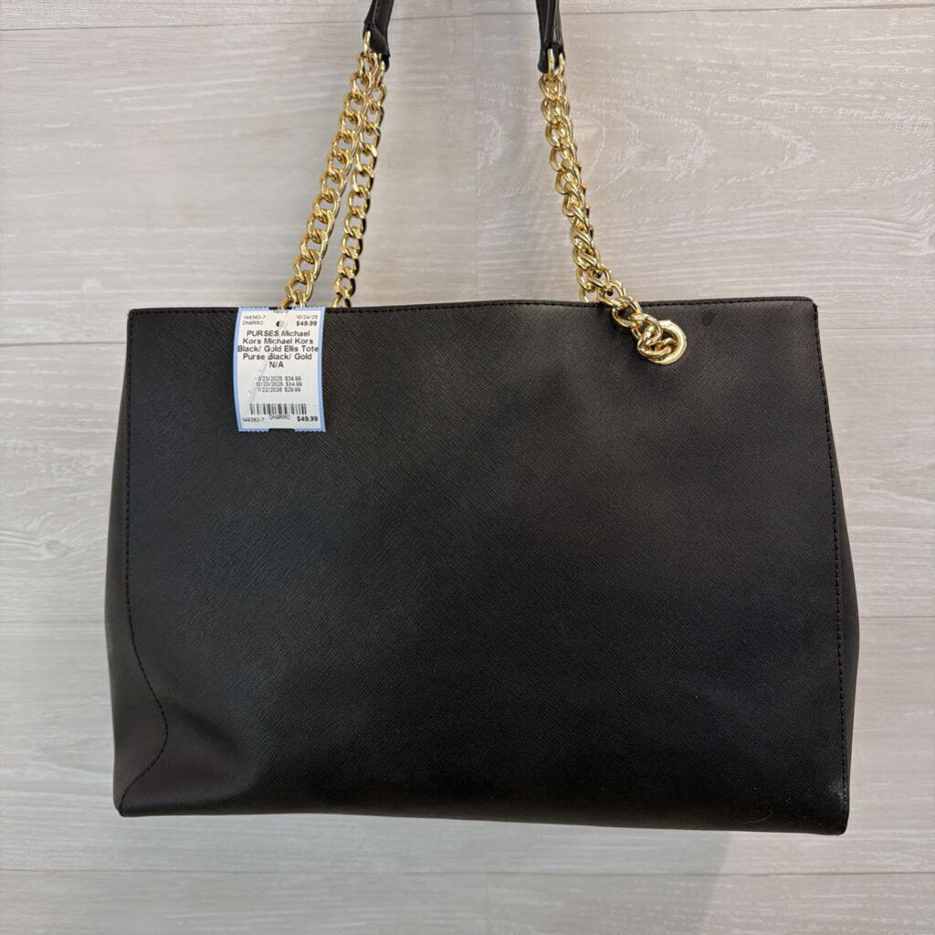 Michael Kors Black/ Gold Ellis Tote Purse