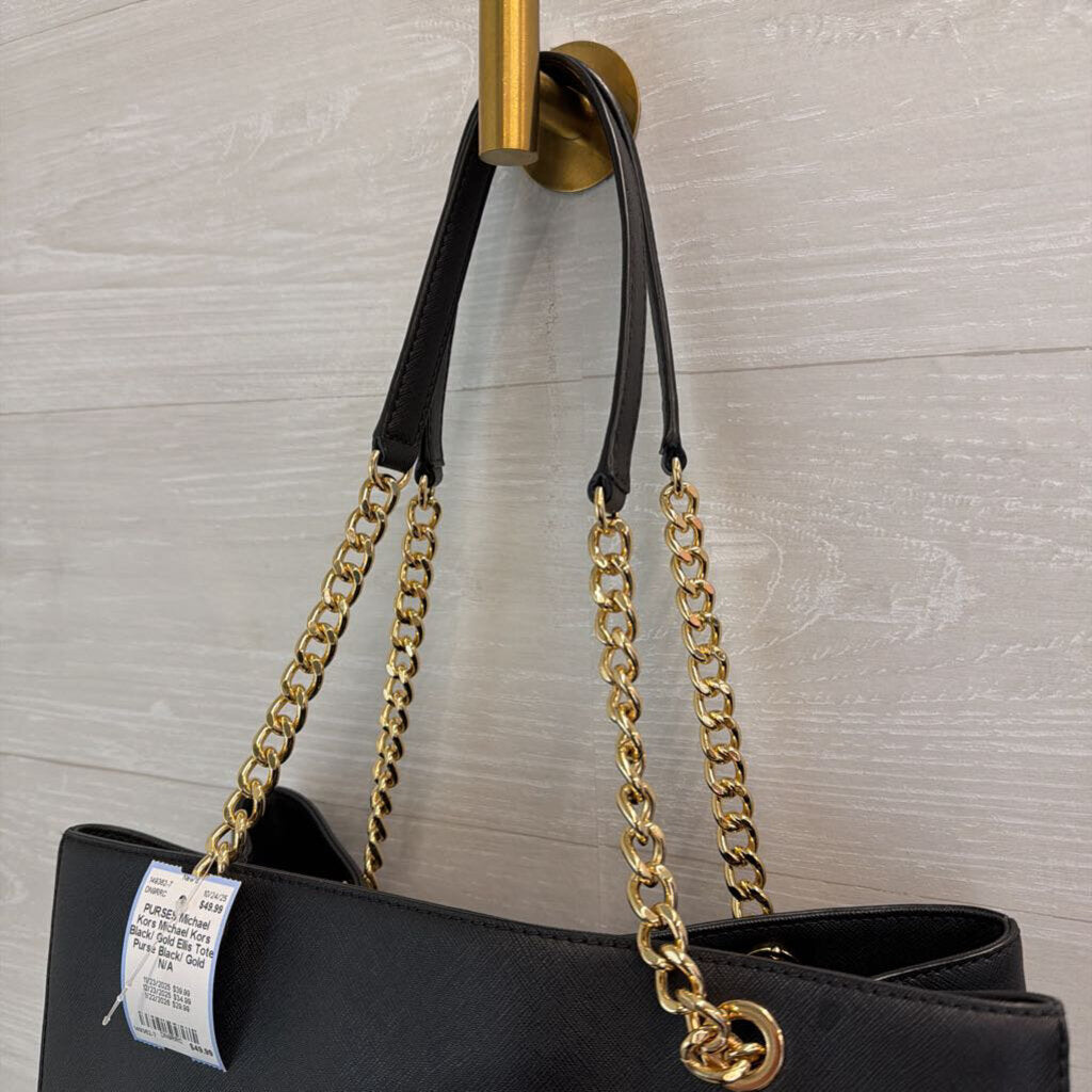 Michael Kors Black/ Gold Ellis Tote Purse