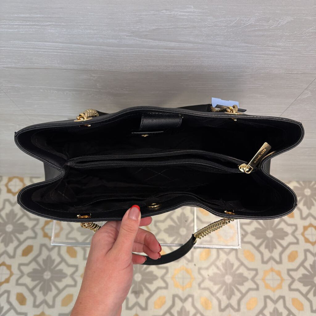Michael Kors Black/ Gold Ellis Tote Purse