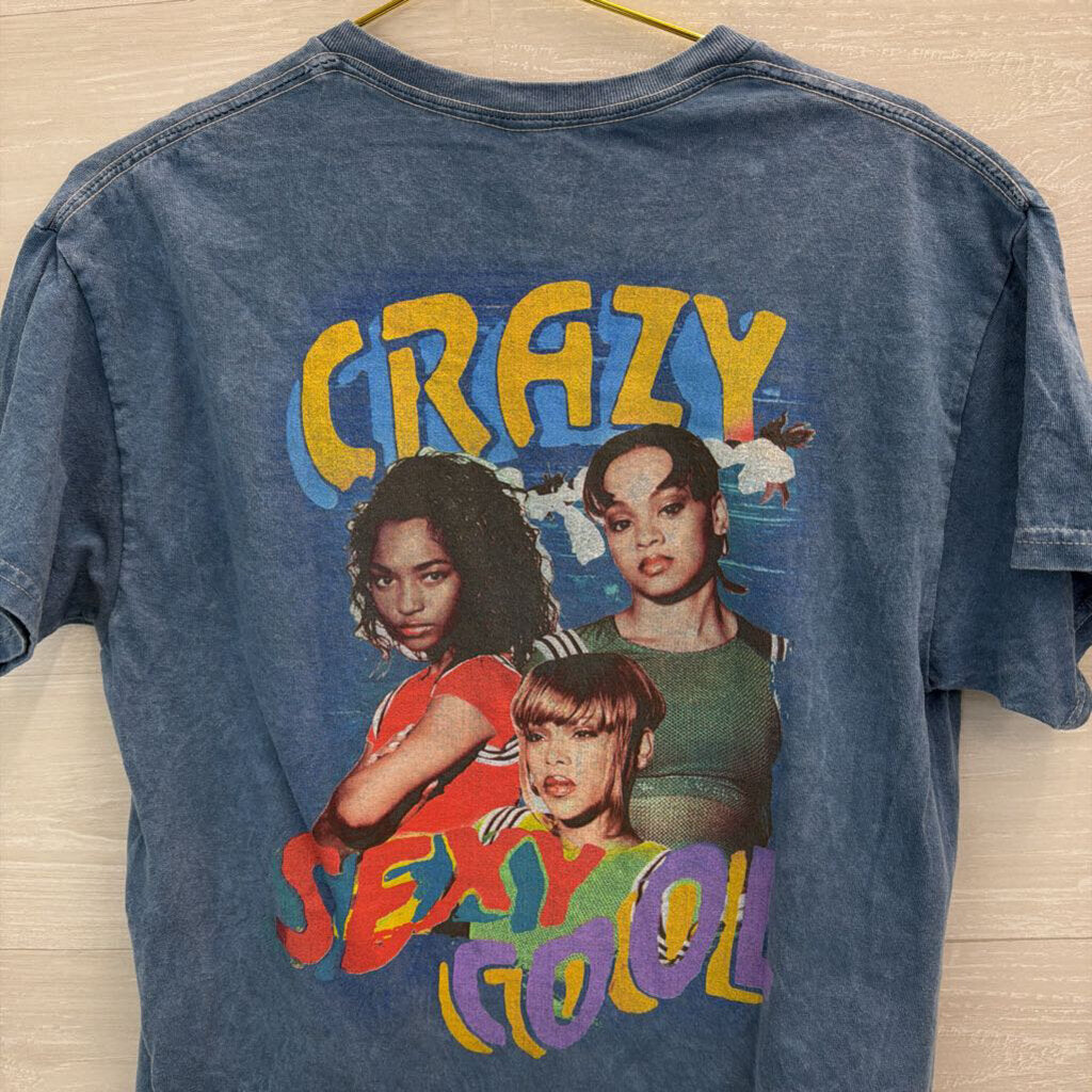 TLC Blue/ Multi Short Sleeve Graphic Tee Large