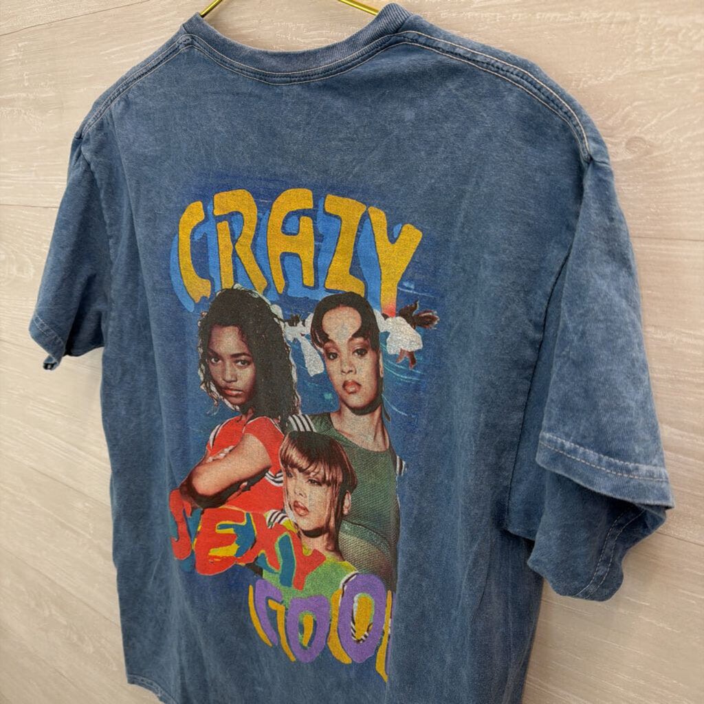 TLC Blue/ Multi Short Sleeve Graphic Tee Large