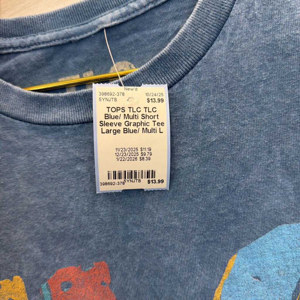 TLC Blue/ Multi Short Sleeve Graphic Tee Large
