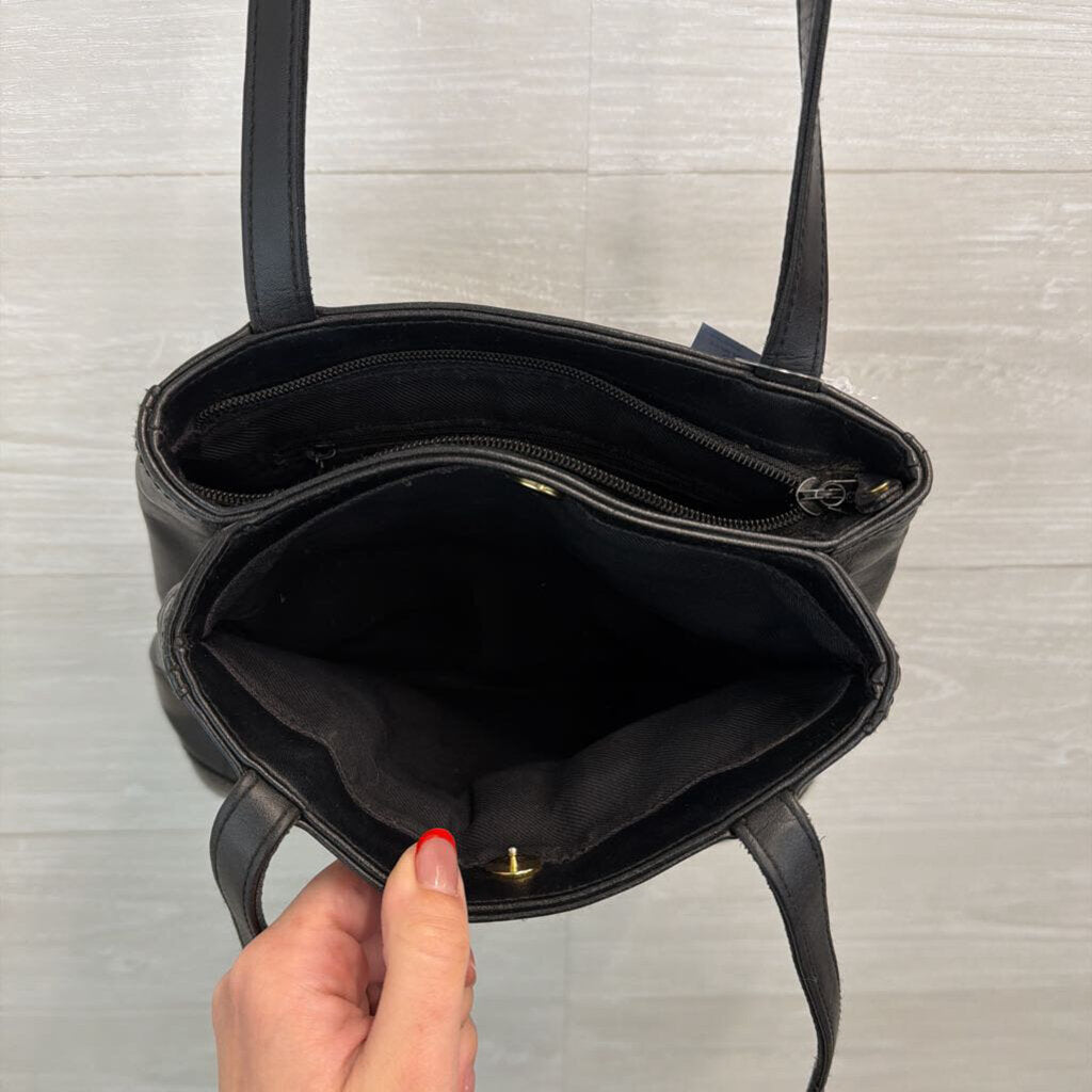 Black Woven Leather Small Purse