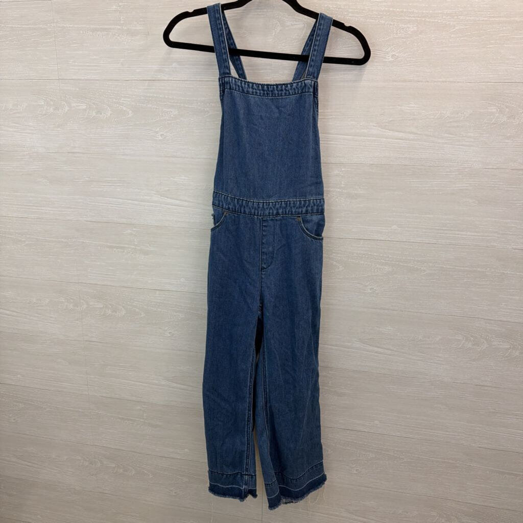 Blue Chambray Tie Strap Overalls Jumpsuit 4