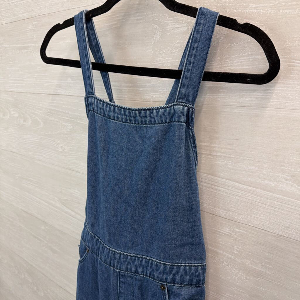 Blue Chambray Tie Strap Overalls Jumpsuit 4