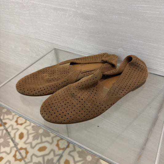 Lucky Brand Brown Suede Perforated Loafers 7.5