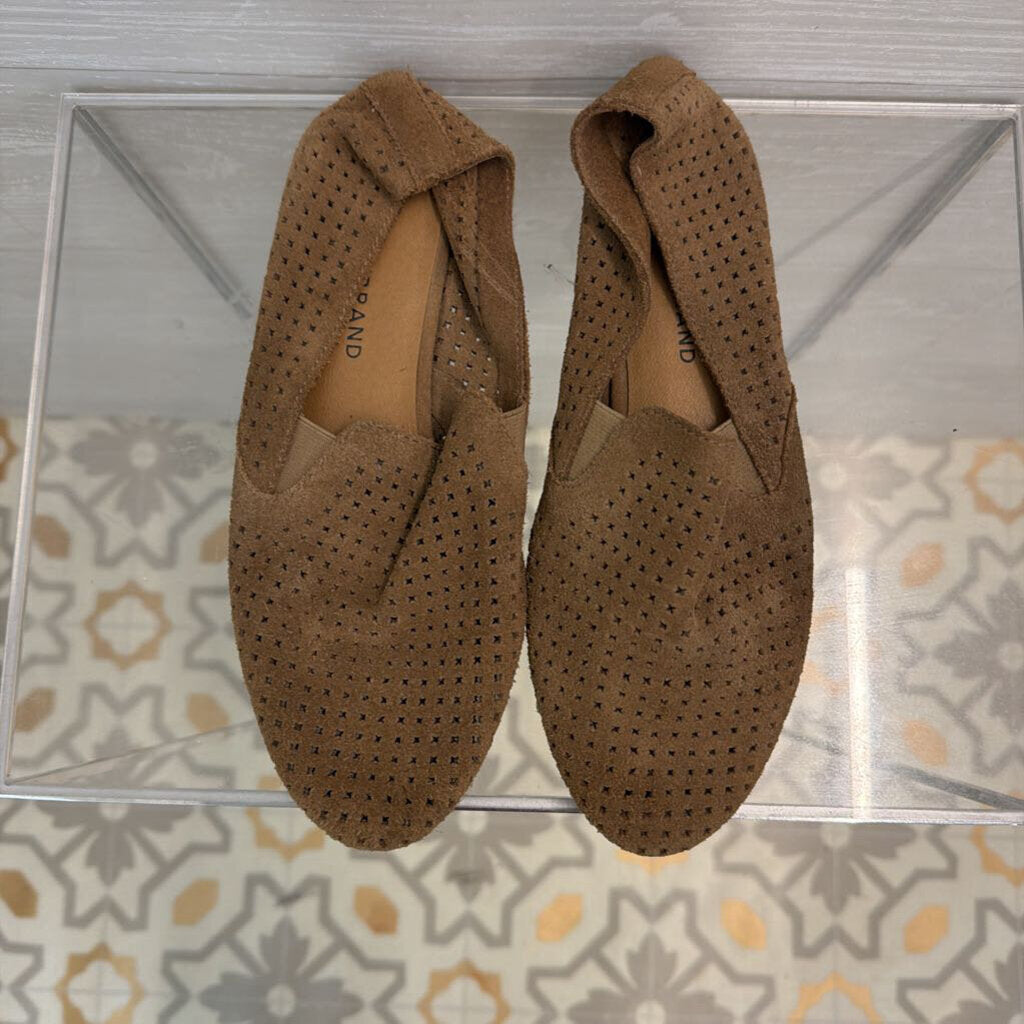 Lucky Brand Brown Suede Perforated Loafers 7.5