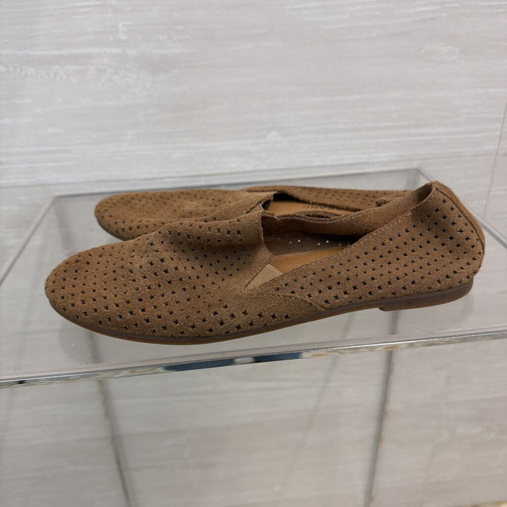 Lucky Brand Brown Suede Perforated Loafers 7.5