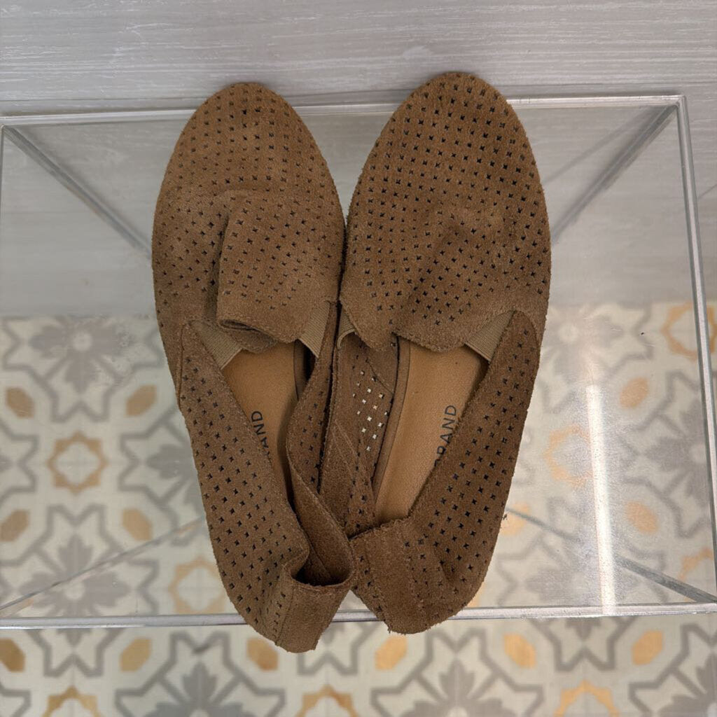 Lucky Brand Brown Suede Perforated Loafers 7.5