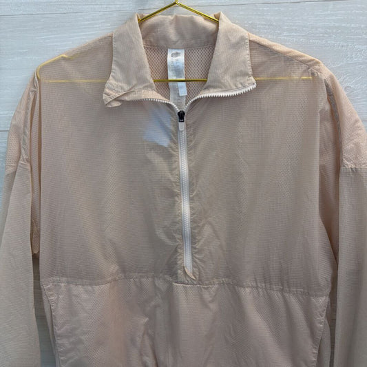 Fabletics Beige Lightweight Half Zip Pullover Extra Small