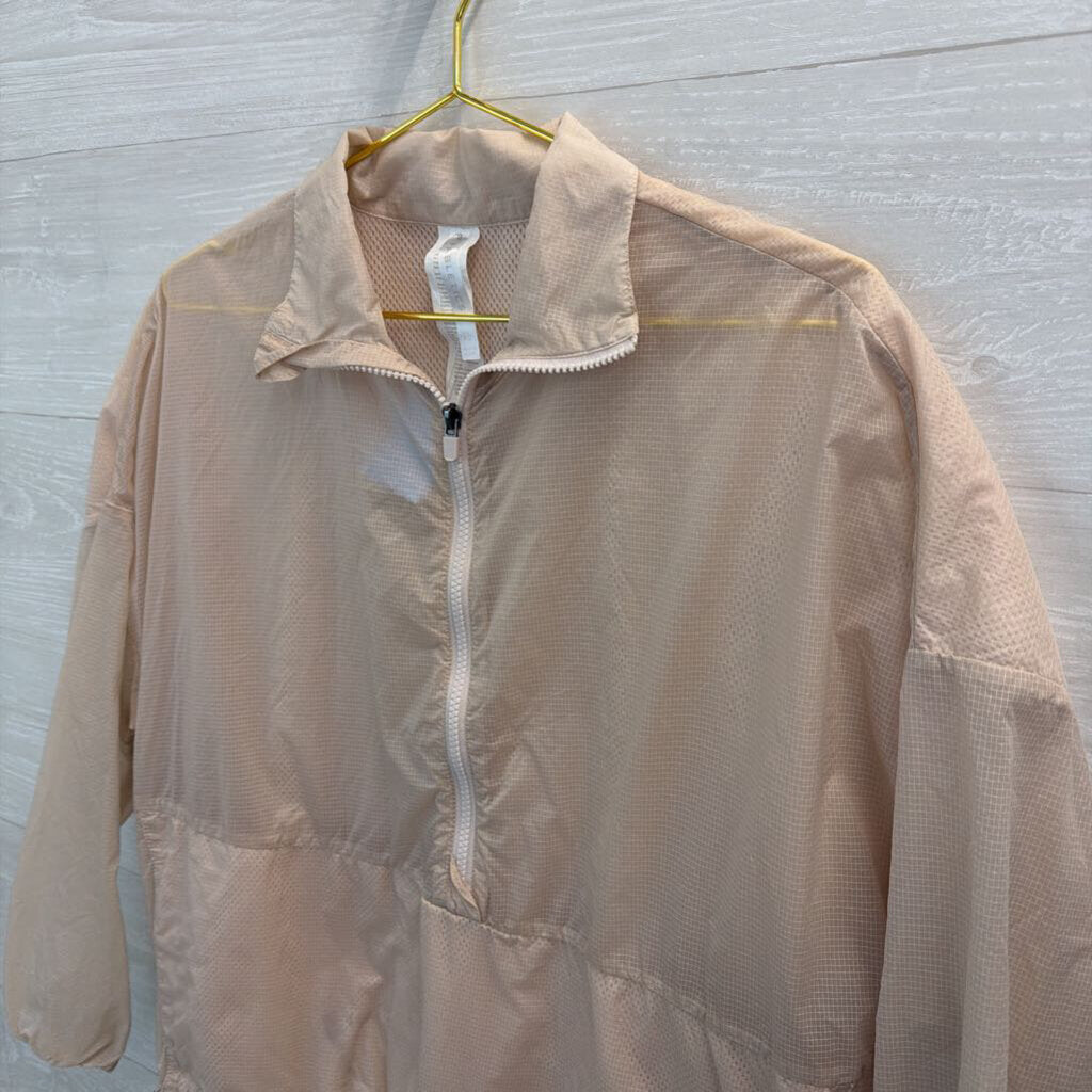 Fabletics Beige Lightweight Half Zip Pullover Extra Small